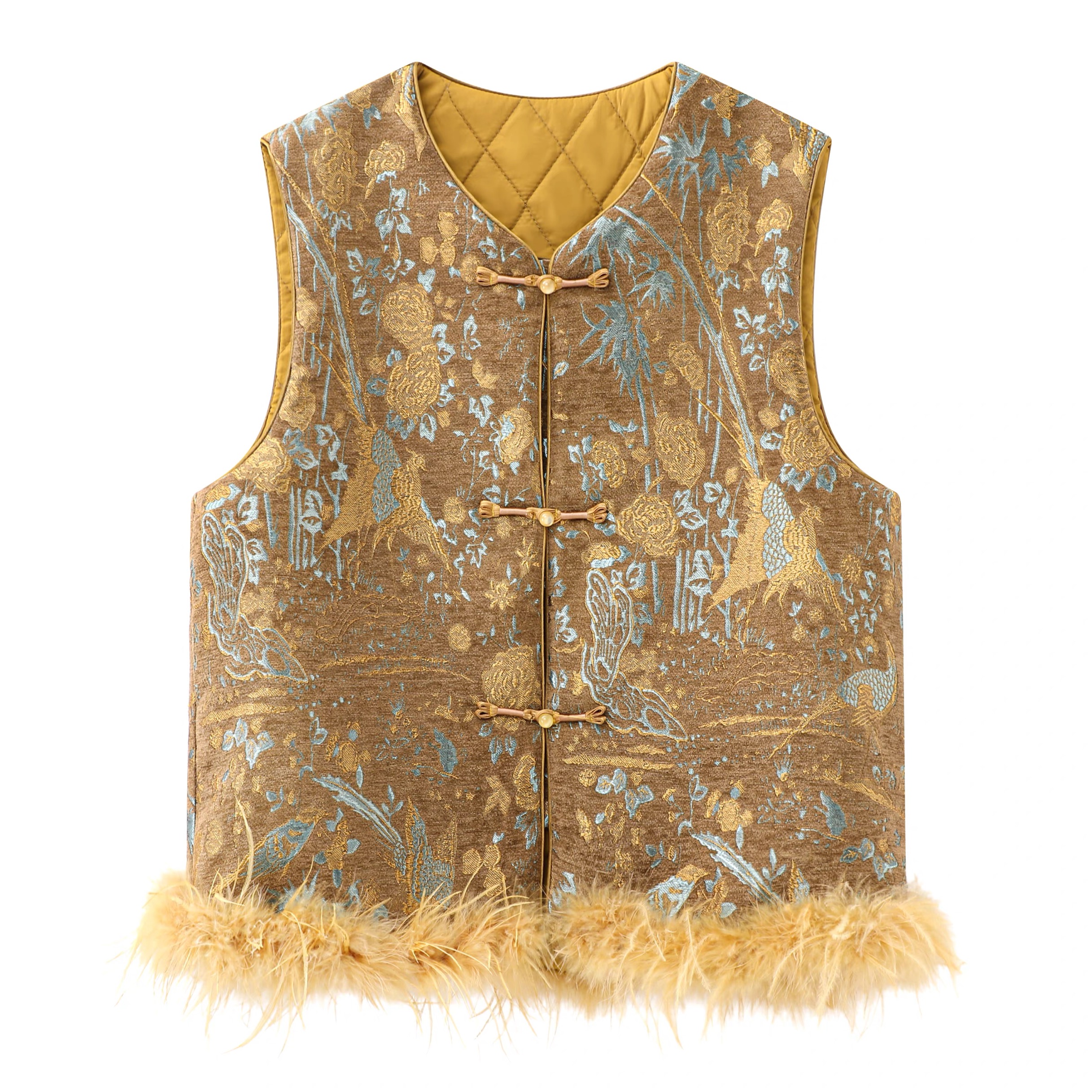 Famecoco范可儿秋冬款新中式马夹FAD8CA200 商品缩略图1