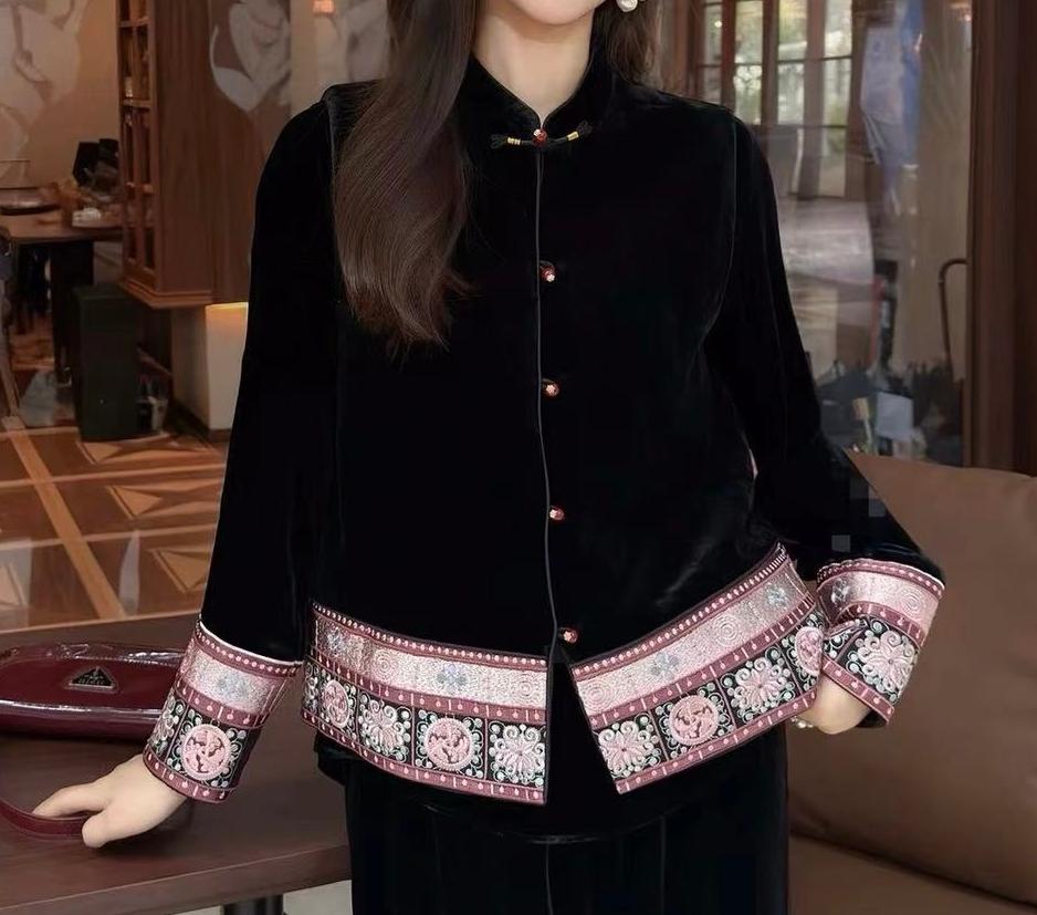 Famecoco范可儿秋冬款新中式短款上衣外套FAD6CA205 商品图0