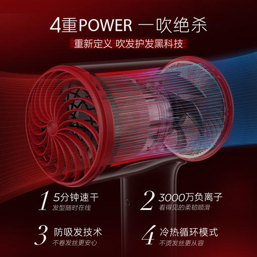 素士负离子速干电吹风 H5 女神红 商品图2