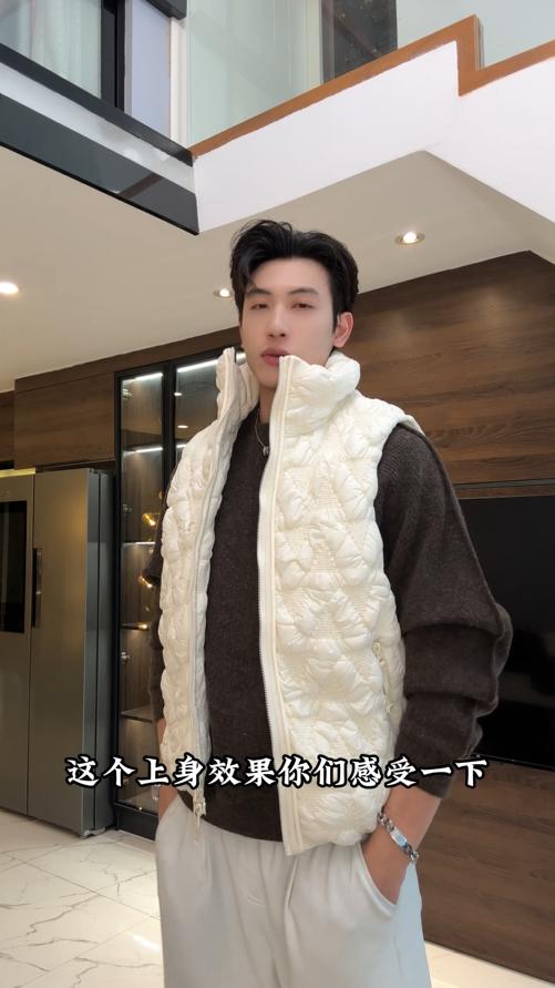 23955SDSA男士秋冬新款痞帅男装韩版简约鹅绒马甲拉链立领百搭时尚上衣 商品图0