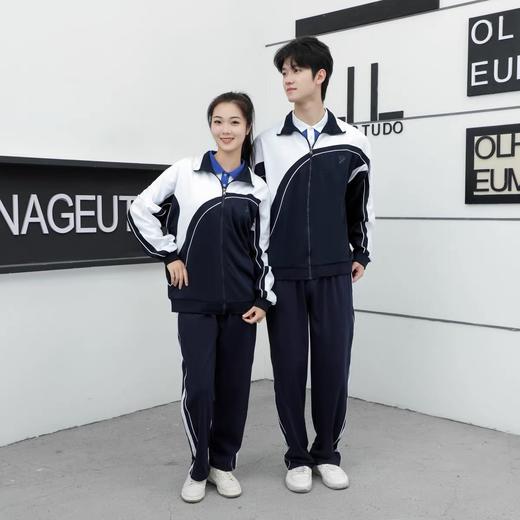 创童深圳校服中学生银狐绒冬装运动服男女加厚加绒外套套装 商品图3