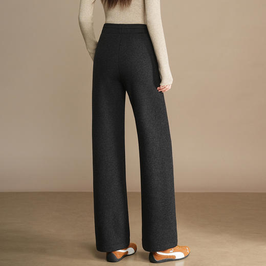 加绒保暖窄版显瘦阔腿裤，垂坠感修身直筒裤休闲长裤MYX-25166 商品图2