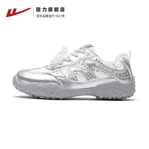 回力女鞋秋季芭蕾德训鞋银色鞋子女款月牙薄底珍珠蕾丝休闲运动鞋 商品图1