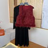奢姿大码女装2025冬季时尚毛边设计马甲三件套胖妹妹气质国风套装9954991099AB 商品缩略图1