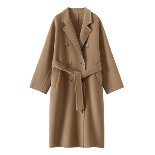 长款气质款毛呢外套双面宽松高级感胖MM纯羊毛大衣 商品图4