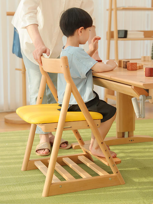 Faroro可调节儿童学习椅可升降实木座椅家用学生专用凳子写字椅子  不支持7天无理由 拆封前可以退,需要扣除发货运费 商品图0