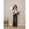鹿向南「星暮艾蕾」微喇修身咖色休闲裤女秋冬高腰显瘦阔腿长裤子 商品缩略图3