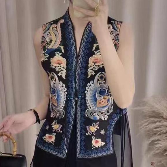 Famecoco范可儿秋款新中式马夹FAD6CA221 商品缩略图0