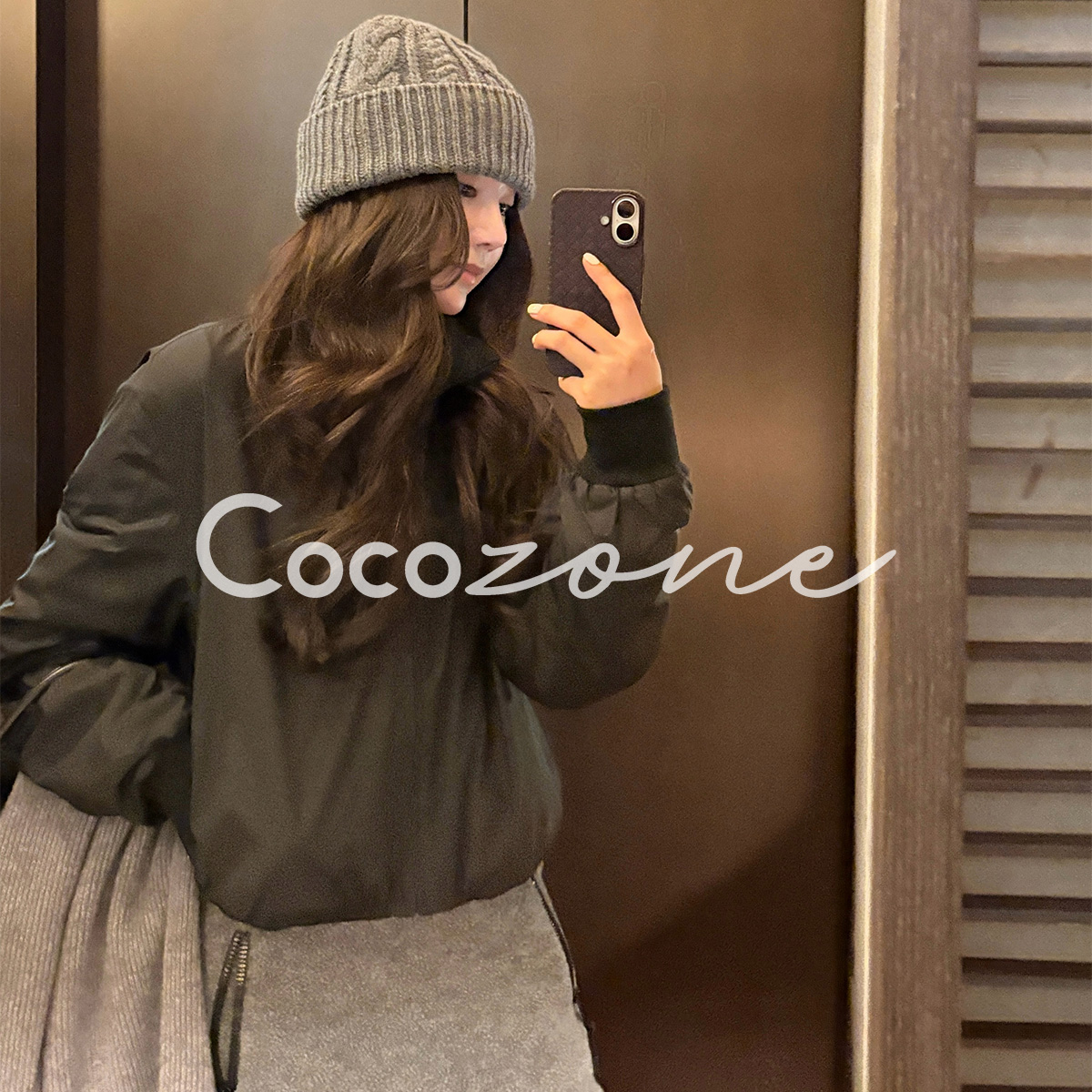COCO ZONE 刘 一一 “暖宝宝”一衣双型立领廓形修身外套 CD1A1617