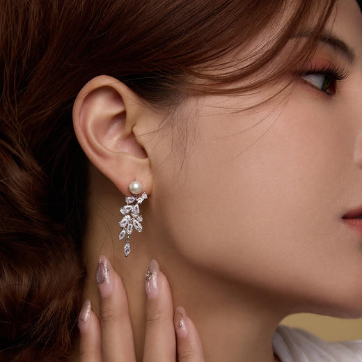 Manreya玛芮雅“星河流苏”淡水珍珠耳饰|铜镀金，淡水珍珠 商品图1