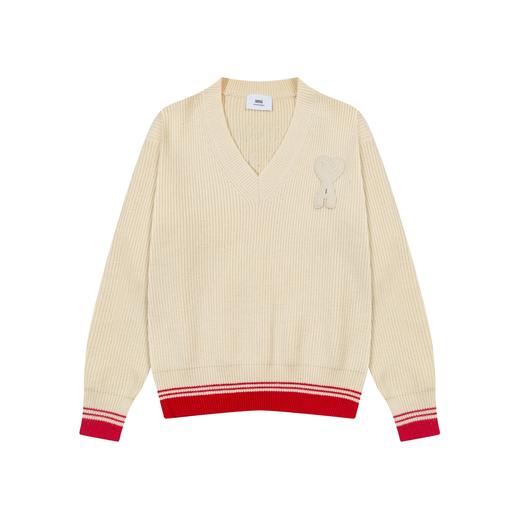 中性款羊毛V领针织毛衣zh 商品图0