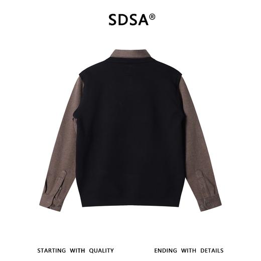9515SDSA男士秋冬新款痞帅男装老钱风撞色翻领假两件毛衣百搭商务上衣 商品图5