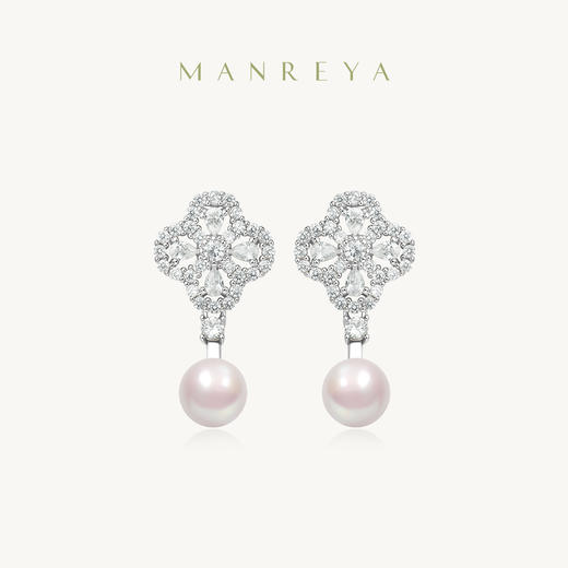 Manreya玛芮雅“星芒四叶”淡水珍珠项链、耳钉|淡水珍珠，铜镀金，锆石 商品图7