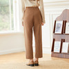 Famecoco范可儿保暖毛呢休闲裤冬季通勤百搭垂坠挺括厚款加绒直筒裤F198GA032 商品缩略图1