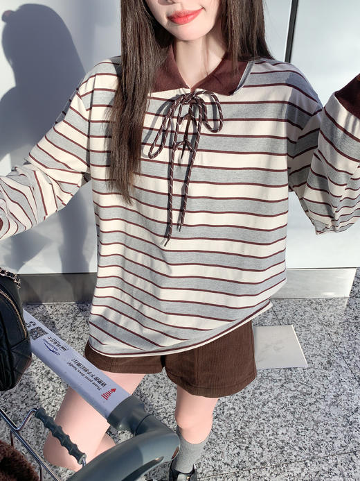 【169元任选2件】现货！polo领条纹长袖 商品图7