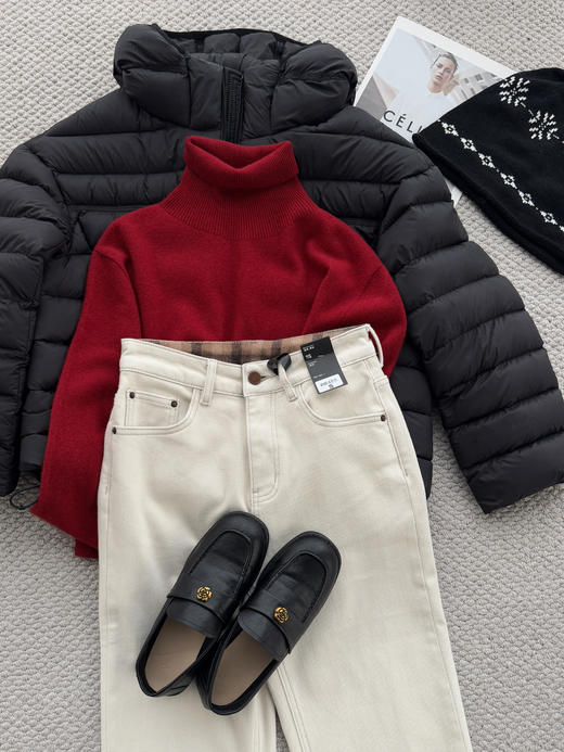 好运红气养人氛纯正红羊毛羊绒圆领高领毛衫 商品图13