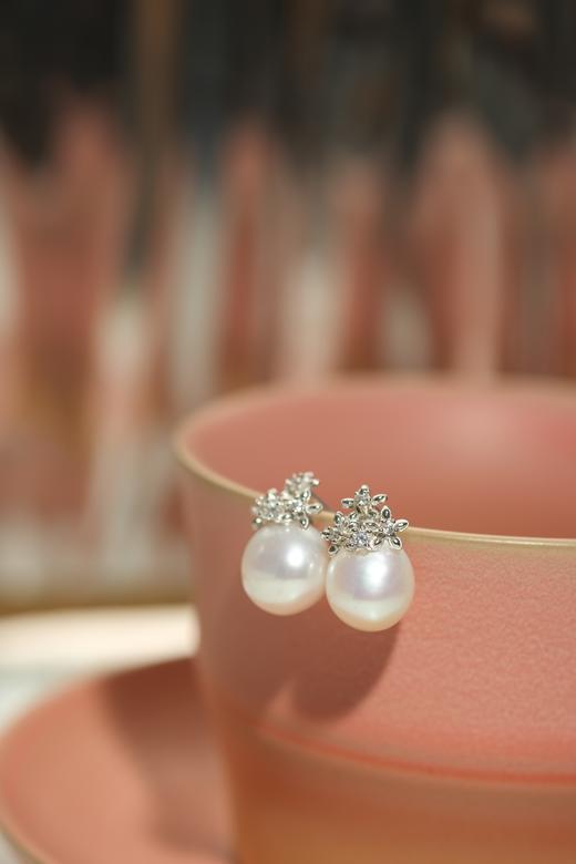 米马饰物 爱迪生珍珠 耳钉/耳夹 正圆强光微微瑕珍珠 商品图10