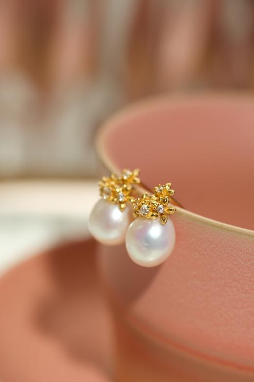 米马饰物 爱迪生珍珠 耳钉/耳夹 正圆强光微微瑕珍珠 商品图8