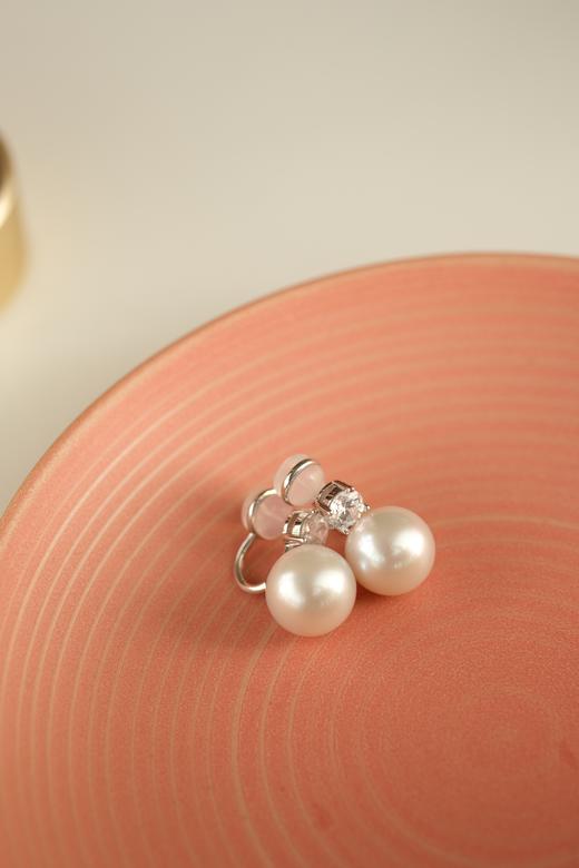 米马饰物 爱迪生珍珠 耳钉/耳夹 正圆强光微微瑕珍珠 商品图4