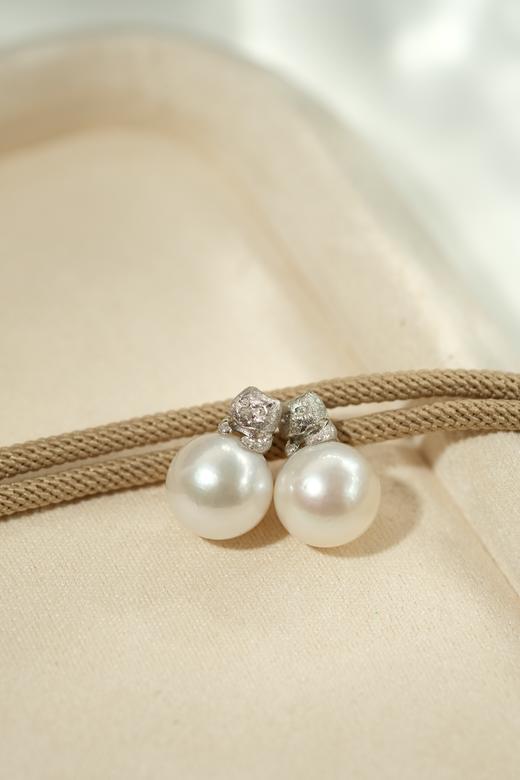 米马饰物 爱迪生珍珠 耳钉/耳夹 正圆强光微微瑕珍珠 商品图1