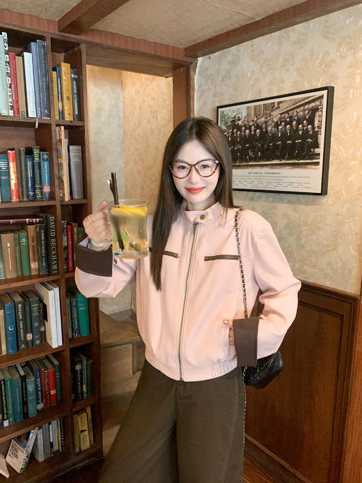 <曾小咸推荐> 现货秒杀！微信超特价！美式复古粉色pu皮衣外套 日常299.99 立减150 秒杀149.99！ 商品图14