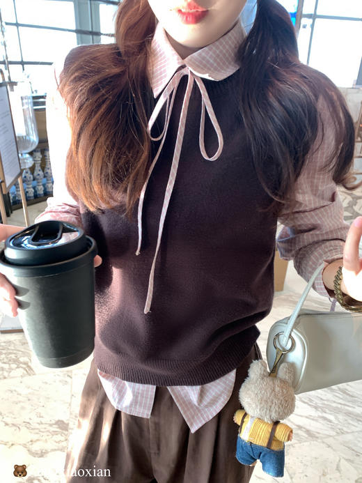 <曾小咸推荐>现货秒杀！微信超特价！复古咖色针织马甲 日常129.99 立减60 秒杀69.99！ 浅粉色衬衫秒杀89.99！ 商品图7