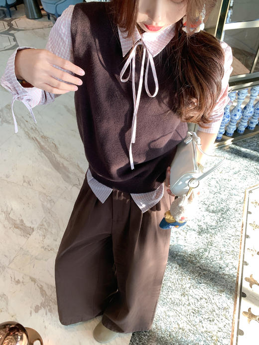 <曾小咸推荐>现货秒杀！微信超特价！复古咖色针织马甲 日常129.99 立减60 秒杀69.99！ 浅粉色衬衫秒杀89.99！ 商品图9