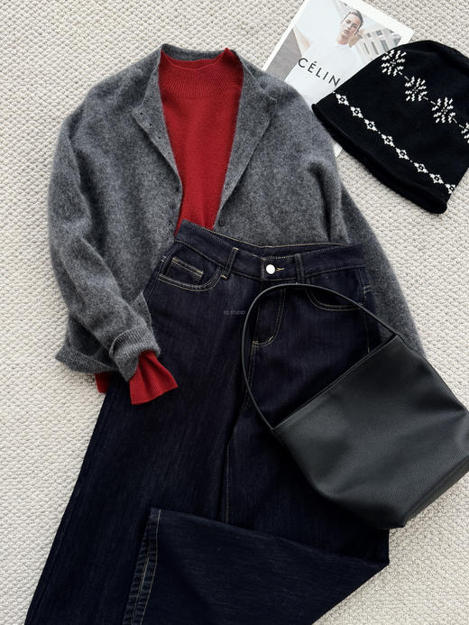 好运红气养人氛纯正红羊毛羊绒圆领高领毛衫 商品图12