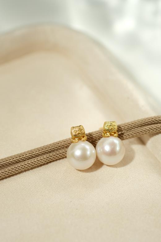 米马饰物 爱迪生珍珠 耳钉/耳夹 正圆强光微微瑕珍珠 商品图2