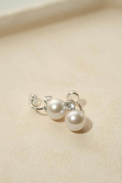 米马饰物 爱迪生珍珠 耳钉/耳夹 正圆强光微微瑕珍珠 商品图5