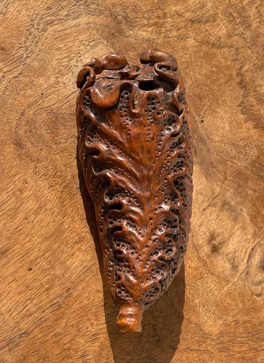 竹根镂雕白菜摆件，顺丰包邮 商品图0