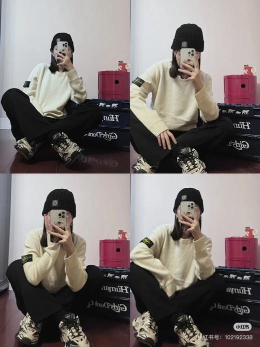 STD石*岛 秋冬圆领罗盘徽章袖标羊毛男女款针织毛衣 商品图3