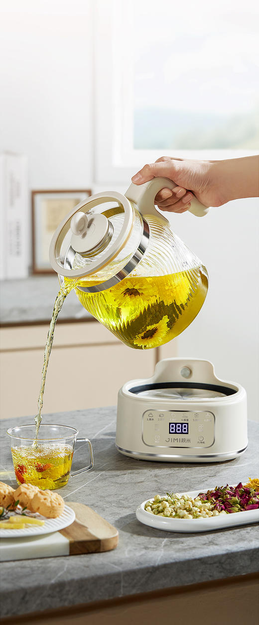 💥【积米全玻璃花茶壶多功能养生壶智能煮茶烧水壶可精准调奶😍TW-MN084A】 👉私人养生管家，轻松享受缤纷膳食 全玻璃， ❤️有了它，喝出满满安心！ 商品图2