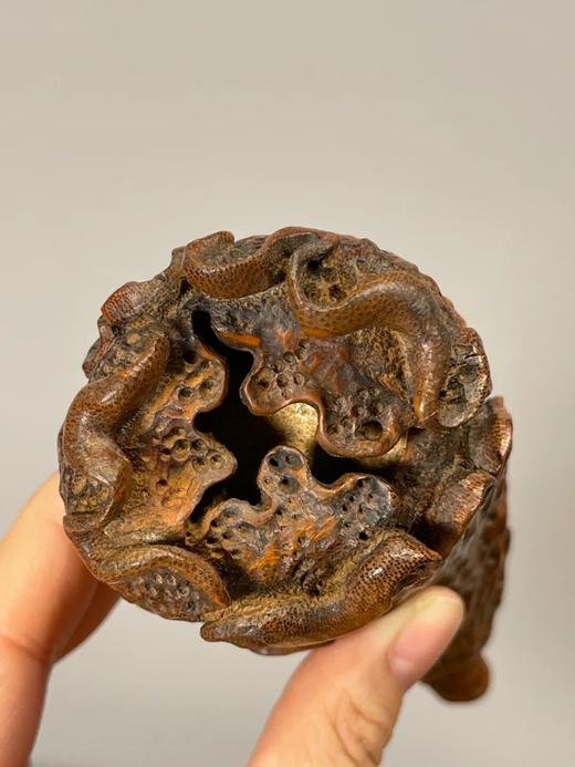 竹根镂雕白菜摆件，顺丰包邮 商品图4