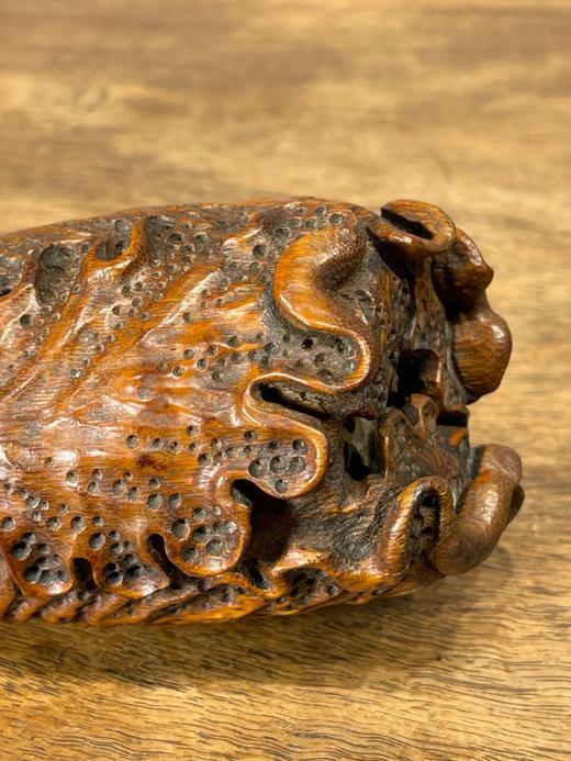 竹根镂雕白菜摆件，顺丰包邮 商品图6