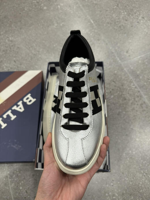 正品 BALLY巴利 休闲 低帮 时尚板鞋 男款 白银色 全新鞋盒破损 尺码40.5码0899 商品图1