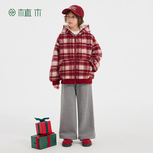 【年服】植木女童仿兔毛质感两面穿格子外套55V070002 商品图4