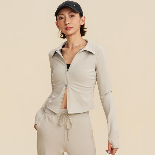 跃牌【禅语梵心】秋冬加绒裸感跑步健身运动外套女修身显瘦瑜伽服WT3411 商品图4