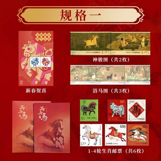 【预售1月15日发货】【丙午年生肖邮票，钞、币组合】一册就能实现“收藏自由”！马年钞币组合还有中国邮政发行的1-4轮马生肖系列邮票 商品图2