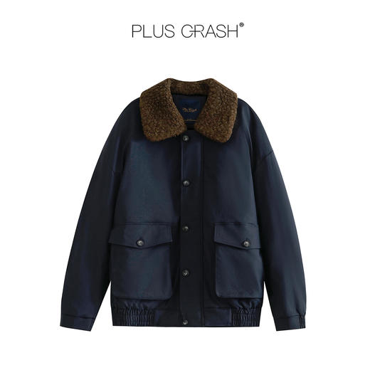 PLUS CRASH冬季巴恩风90白鸭绒短款工装经典双口袋羽绒服男女同款 商品图2