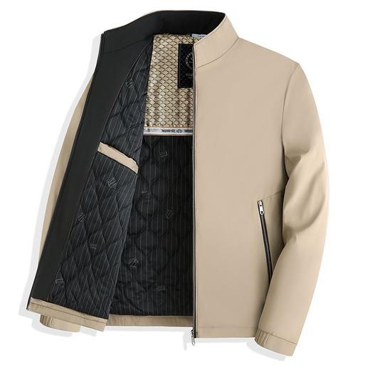 秋冬季男士夹克加厚加棉休闲外套中年商务通勤立领保暖男款 商品图1