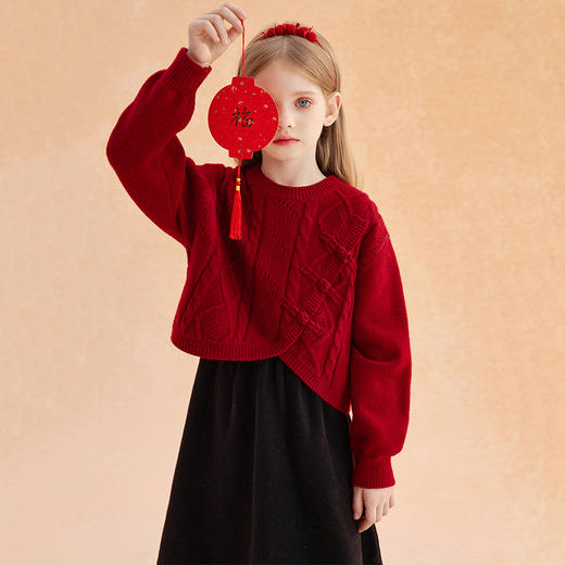 【年服】植木中式氛围感盘扣毛衣连衣裙两件套54L053015 商品图2