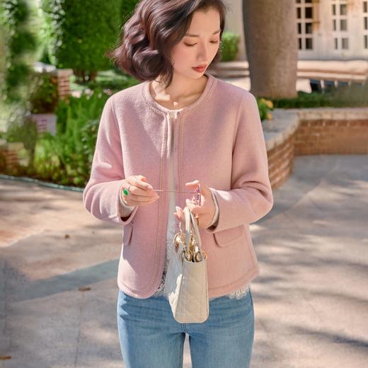 西子/美丽人生羊绒毛莱赛尔手工双面呢保暖圆领外套/WTYF0237 商品图1