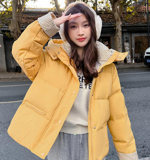 卉遇格子领面包短款羽绒服HY-35★ 商品图7