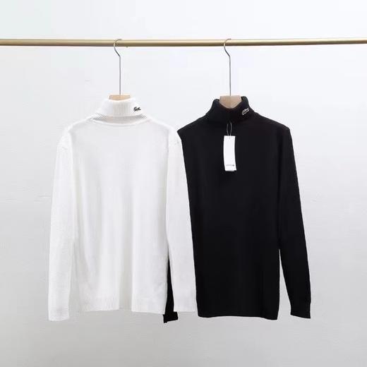 D120877纯色高领基础款柔软舒适绿标翻领毛衣针织衫 商品图0