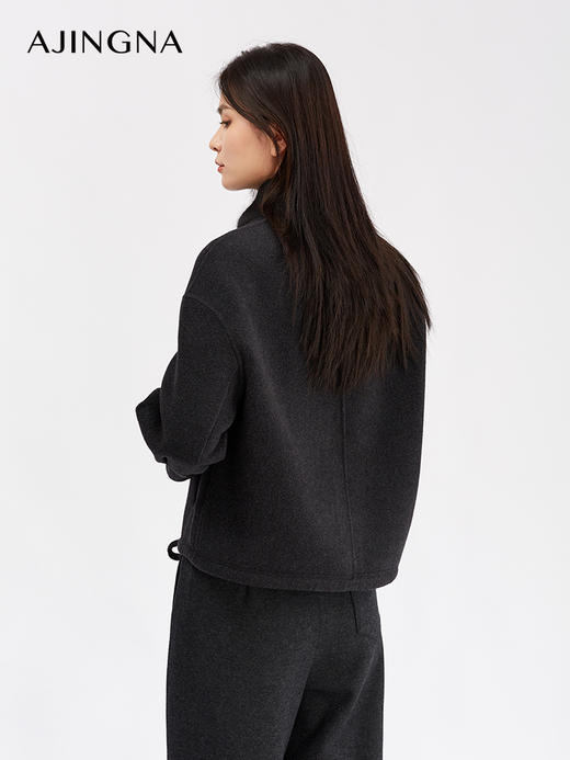 【商场同款】阿菁娜休闲立领山羊绒双面呢外套A30D511108 商品图5