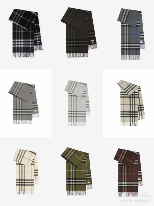 bbr水波纹格子围巾羊绒围巾 商品图5