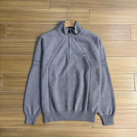 D120876秋冬新款男士舒适简约半拉链立领针织毛衣 商品图2