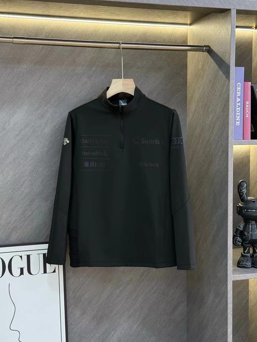 D120818联名款运动休闲男士保暖内搭抓绒半拉链打底衫针织衫 商品图3