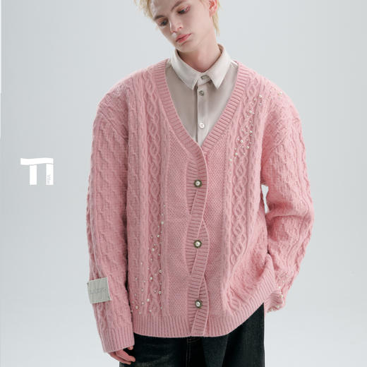 启世录TIWILLTANG“藏海生钰”温柔棱角绞花映玥织梦辑珠雅琢开衫 商品图4